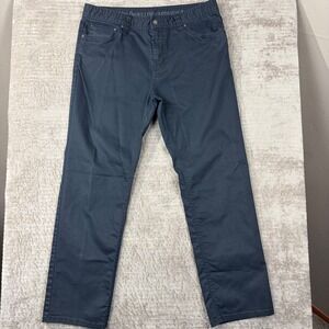 Prana Mens Slim Fit Organic Cotton Blend Pants Charcoal Gray 35W x 30L